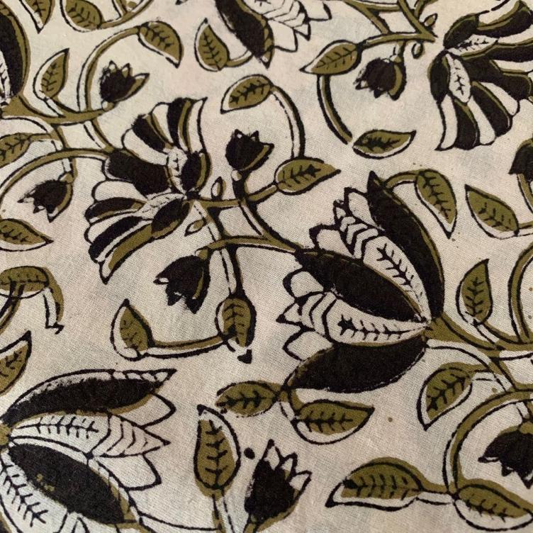 Indische Baumwolle, Khaki/Offwhite/Black - 0