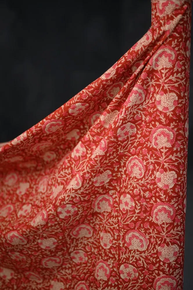 Indische Baumwolle, Rot/Rosa - 1