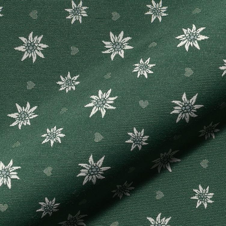 Jacquard Doubleface Premium, Landhaus Edelweiss, Grün/Ecru