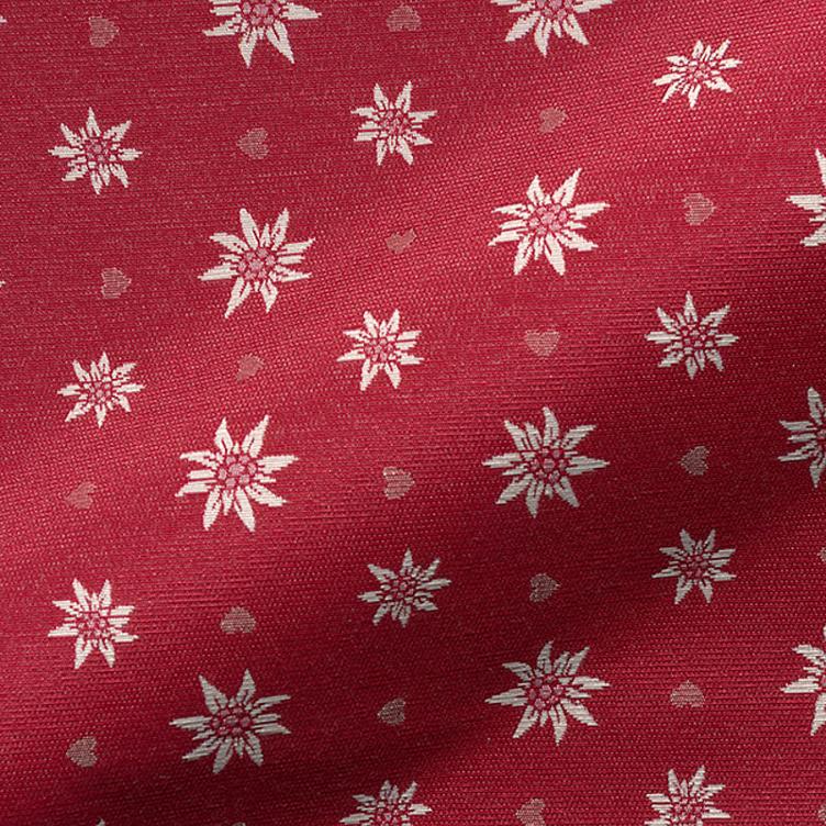 Jacquard Doubleface Premium, Landhaus Edelweiss, Rot/Ecru