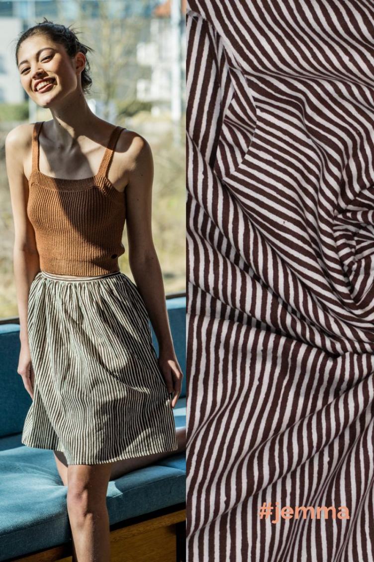 #jemma, Brush Stripes, Linen/Viskose, Brown