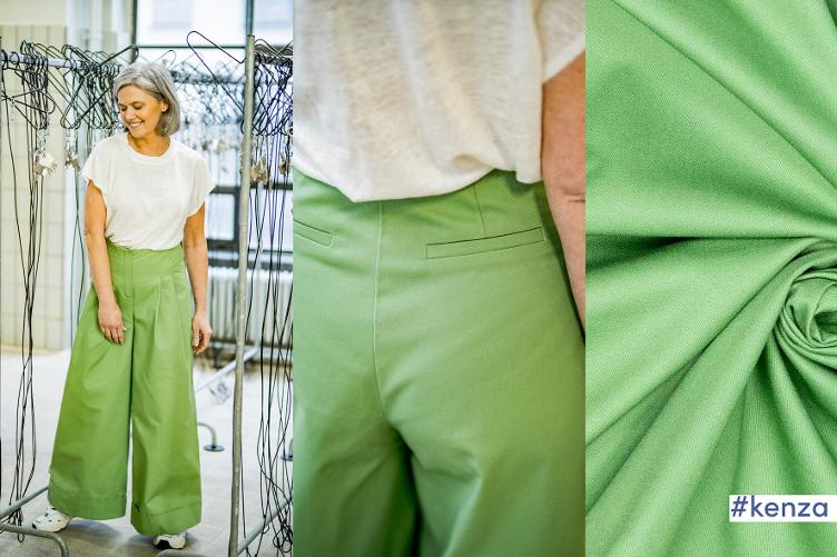 #kenza, Cotton Denim-Look, Green