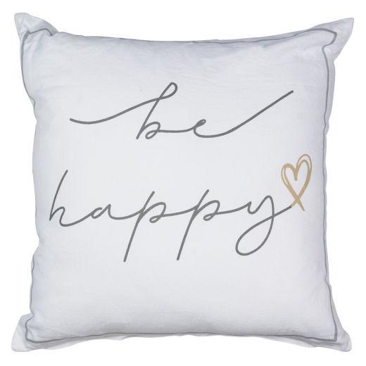 Kissen `Be Happy`, 45x45cm