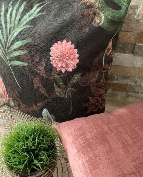 Kissenhülle `Protea`, Samt uni rosa, 40x40 mit Hotelverschluss, Kissen Mitte - 0