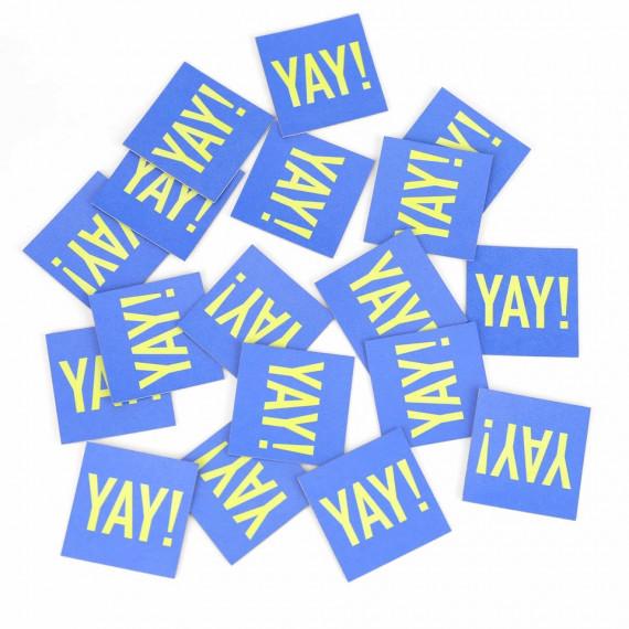 Kunstleder-Label - YAY! Blau/Gelb - 0