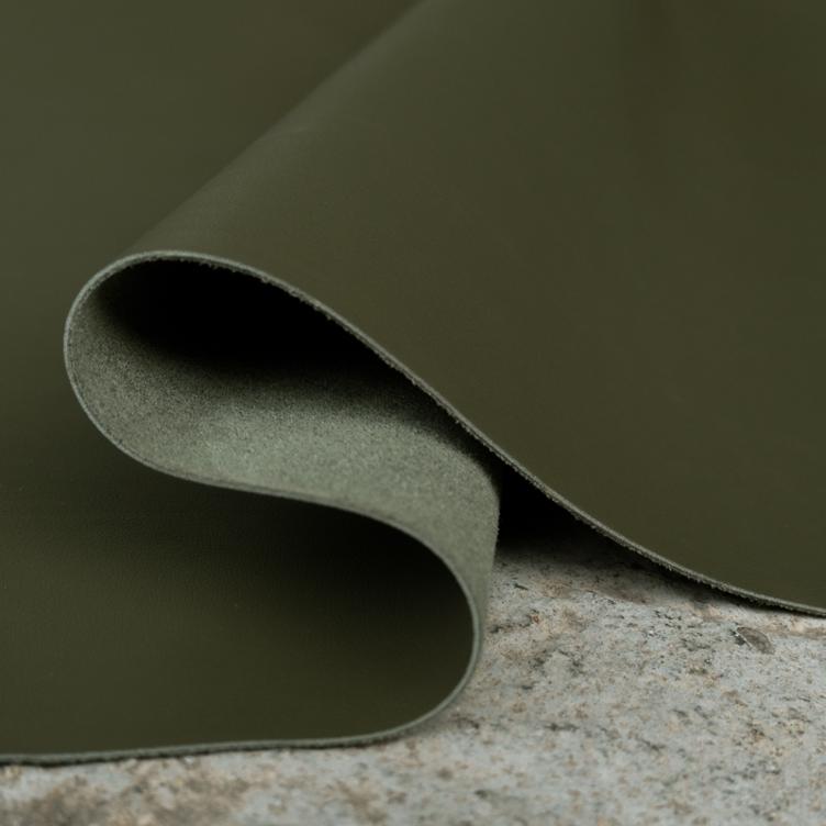 Kunstleder Vegan Rossis, 30cm / Letztes StückSoft-Velours `Moss Green` (Dunkel-Olive)