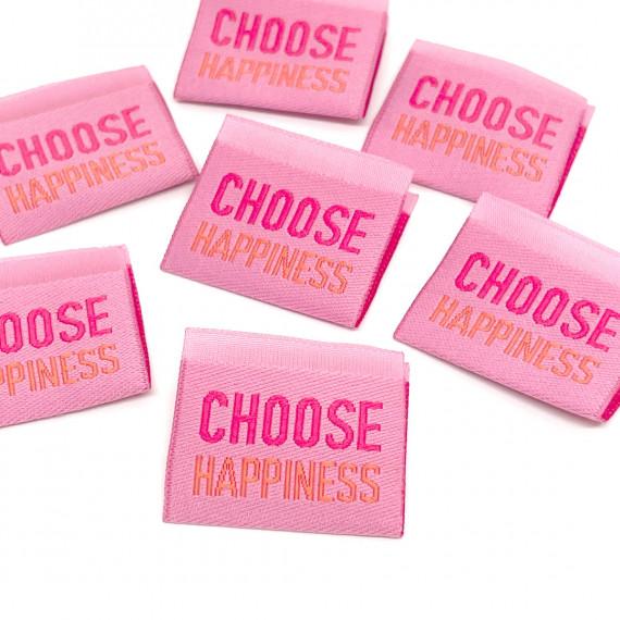 Label - Choose Happiness, Pink/Orange