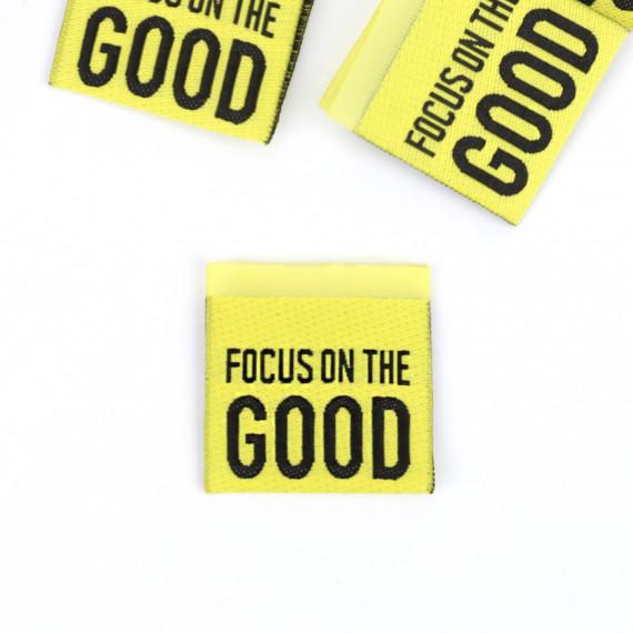 Label - `FOCUS ON THE GOOD`, Gelb/Schwarz