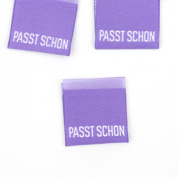 Label - `PASST SCHON`, Lila/Weiss