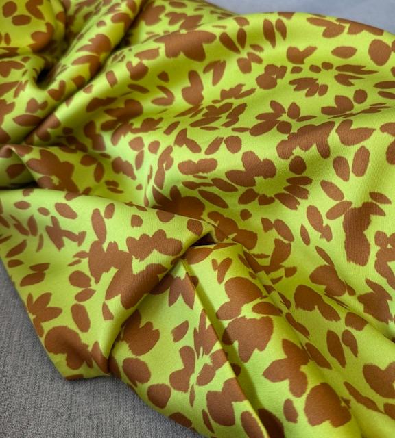 Leo Lime/Camel, Stretch Viskose