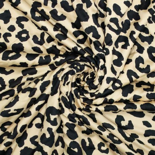 Leo Viskose Satin, Nature/Schwarz