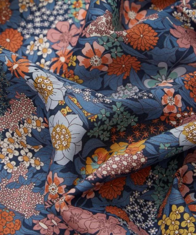 LIBERTY FABRICS Ciara | Tana Lawn™ Cotton / Blue, Ocker