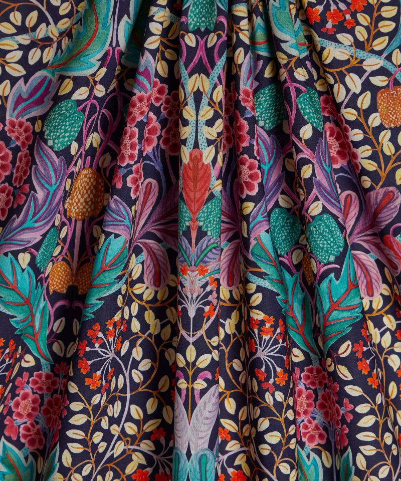 LIBERTY FABRICS Elm House Tana Lawn™ Cotton Blue, Ocker