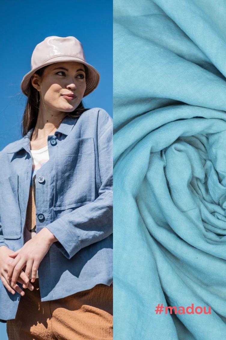 #madou, Linen Washed, uni Light Blue