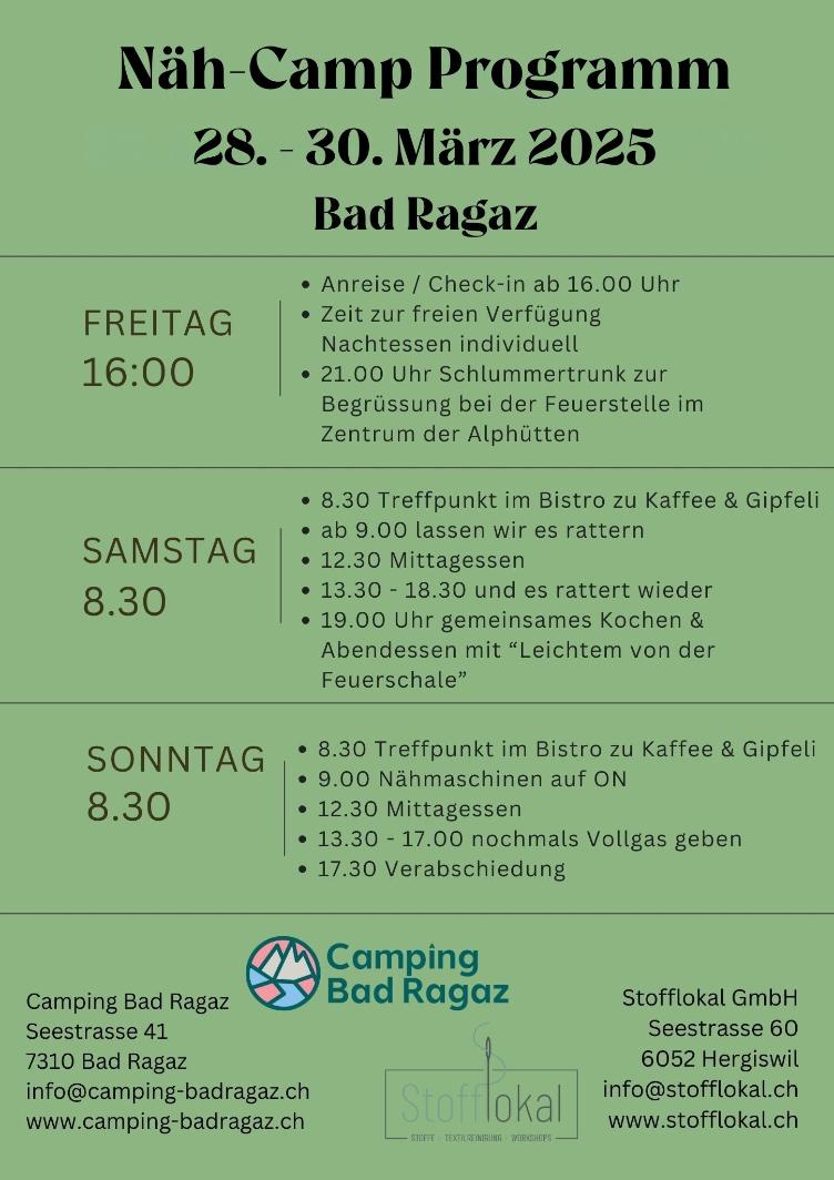 März 2025 | Näh-Camp Bad Ragaz AUSVERKAUFT - 0