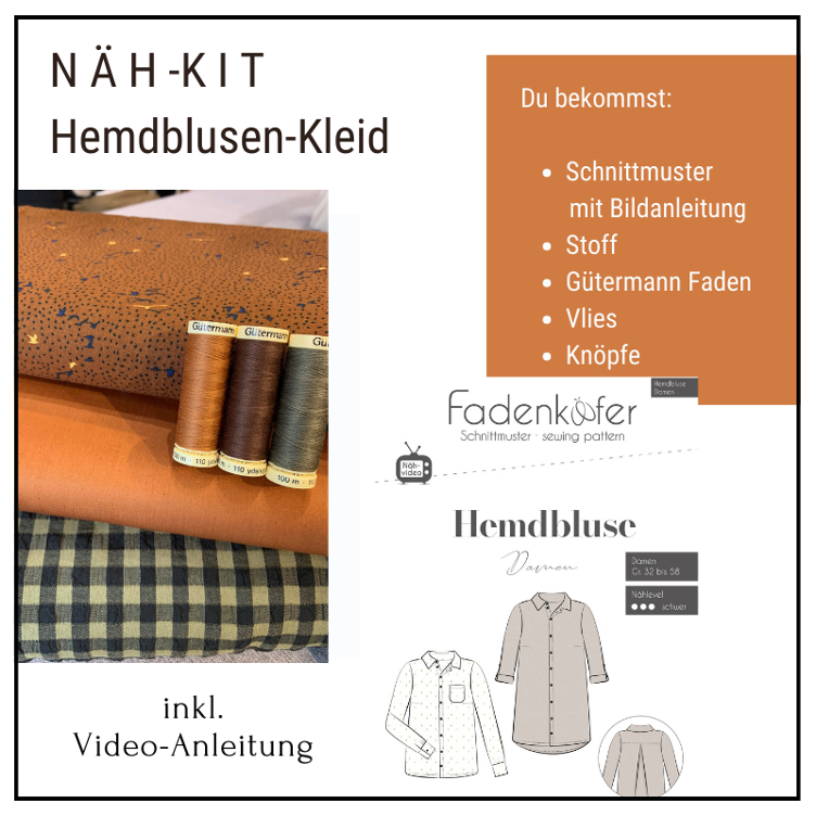Näh-Kit // Hemdblusen-Kleid von Fadenkäfer