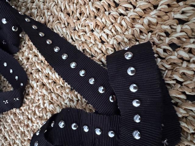 Nietenband fein, Schwarz, 2cm