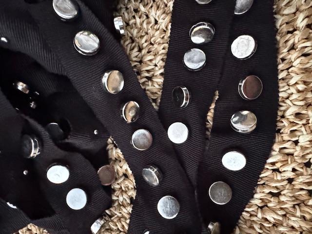 Nietenband grob, Schwarz, 2.5cm