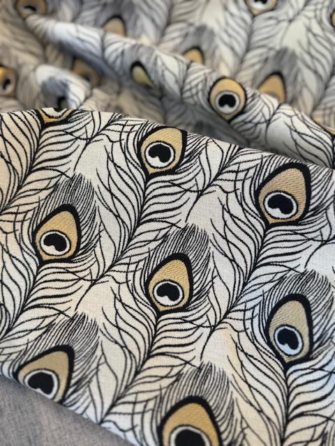 Pfauen-Federn, Deko Jacquard Metallic Deluxe