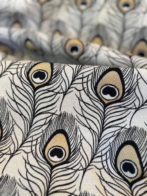 Pfauen-Federn, Deko Jacquard Metallic Deluxe - 0