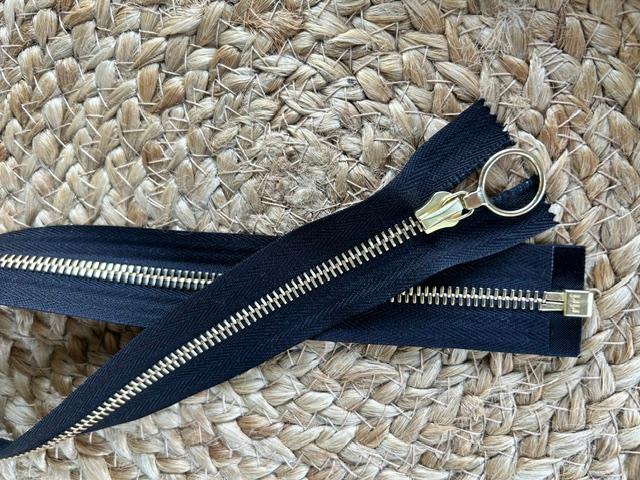 Reissverschluss riri, teilbar, Schwarz/Gold 50cm