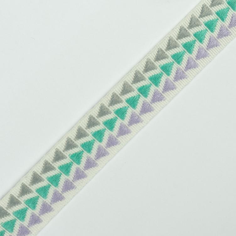 Ribbon Triangles White - Petrol - Lavender - Grey, 20mm