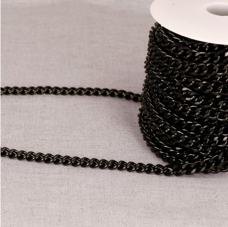 Aluminium Kette, Schwarz/Rost 7mm