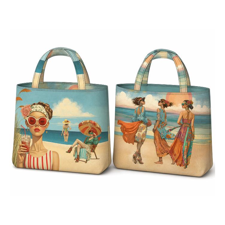 Canvas Reversible Bag Panel Boho Beach 125x150cm
