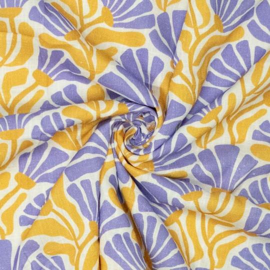 Sarah Flower, Leinen & Viskose, Lila/Gelb