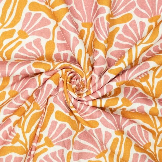 Sarah Flower, Leinen & Viskose, Rosa/Gelb