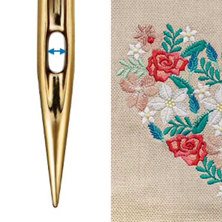 SCHMETZ, Embroidery STICKNADEL, Gold Titanium, 90, 130/705 H-ET - 0