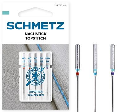 SCHMETZ, Topstitch Nadeln, Sortiment 80,90,100