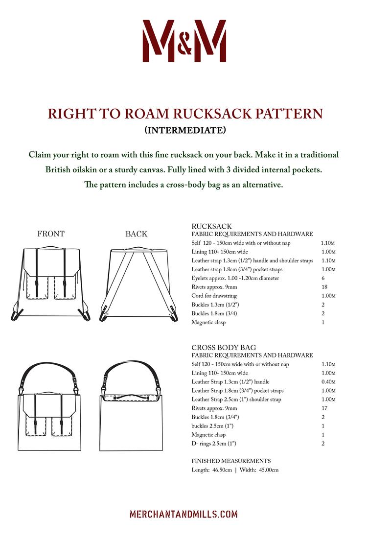 Schnittmuster `Right to Roam Bag` / Rucksack von Merchant & Mills - 0