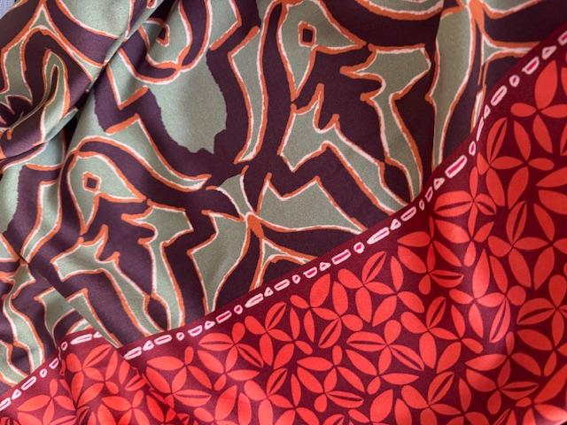 Retro Bordure, Viskose Stretch