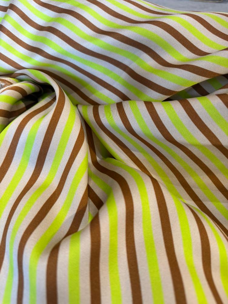 Stripe Lime, Stretch Viskose