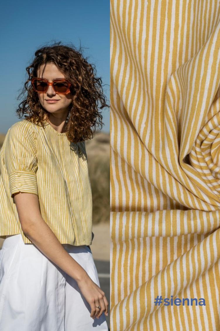 #sienna, Brush Stripes, Linen/Viskose, Yellow