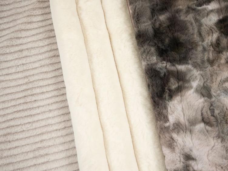 Sierra Kunstpelz, Grau/Beige - 1