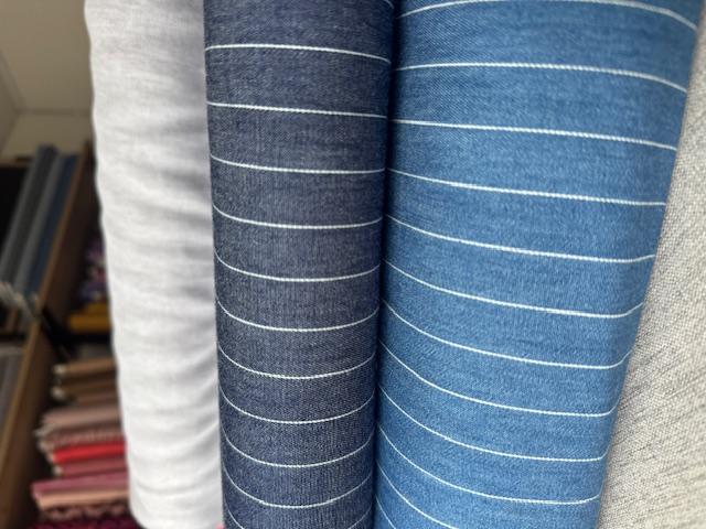 Sommer-Baumwolle, Denim Streifen