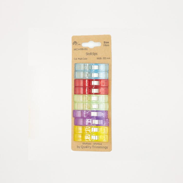 Stoffclips Extra Lang, Multicolor, 10 Stk.