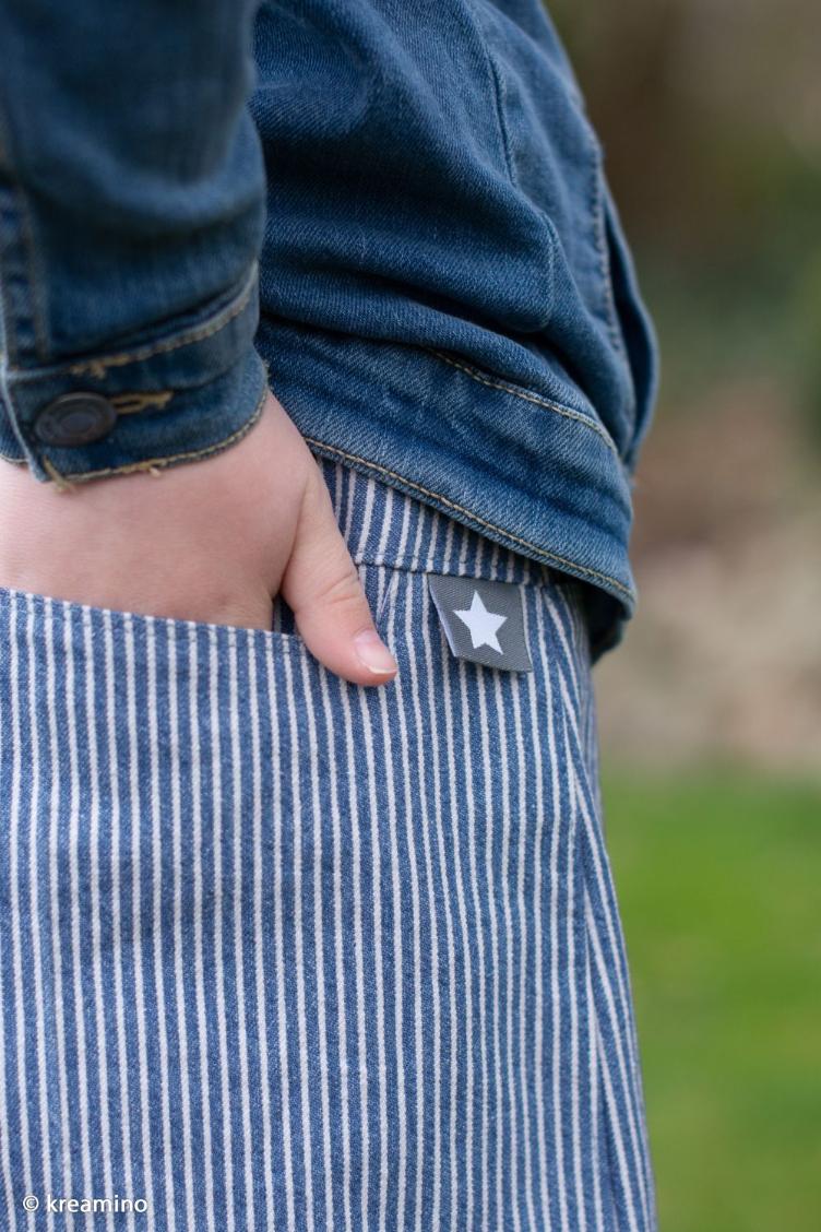 Streifen Jeans, Dunkelblau/Naturweiss - 2