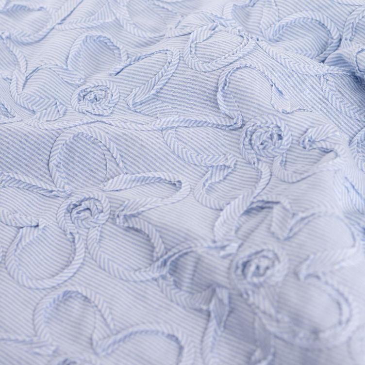 Summer Stripe, Embroidery Light Blue