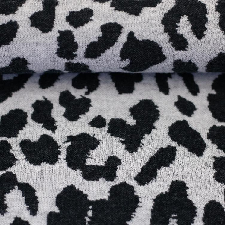Leo Jacquard Jersey, Grau/Scharz