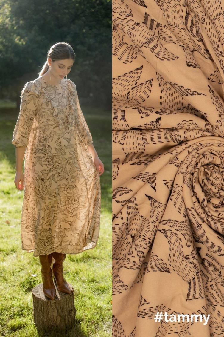 #tammy, Viskose Birds, Beige