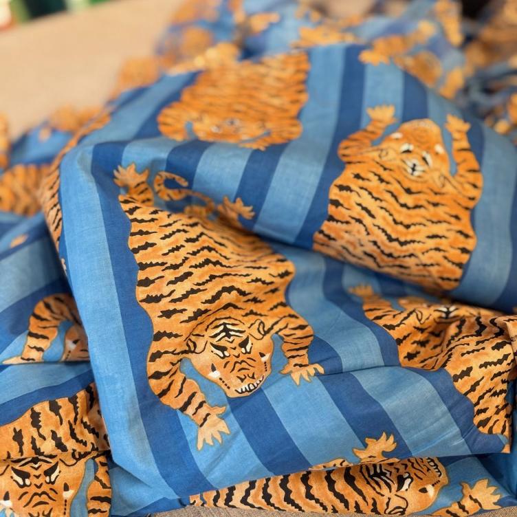 Tiger Baumwolle, Blau