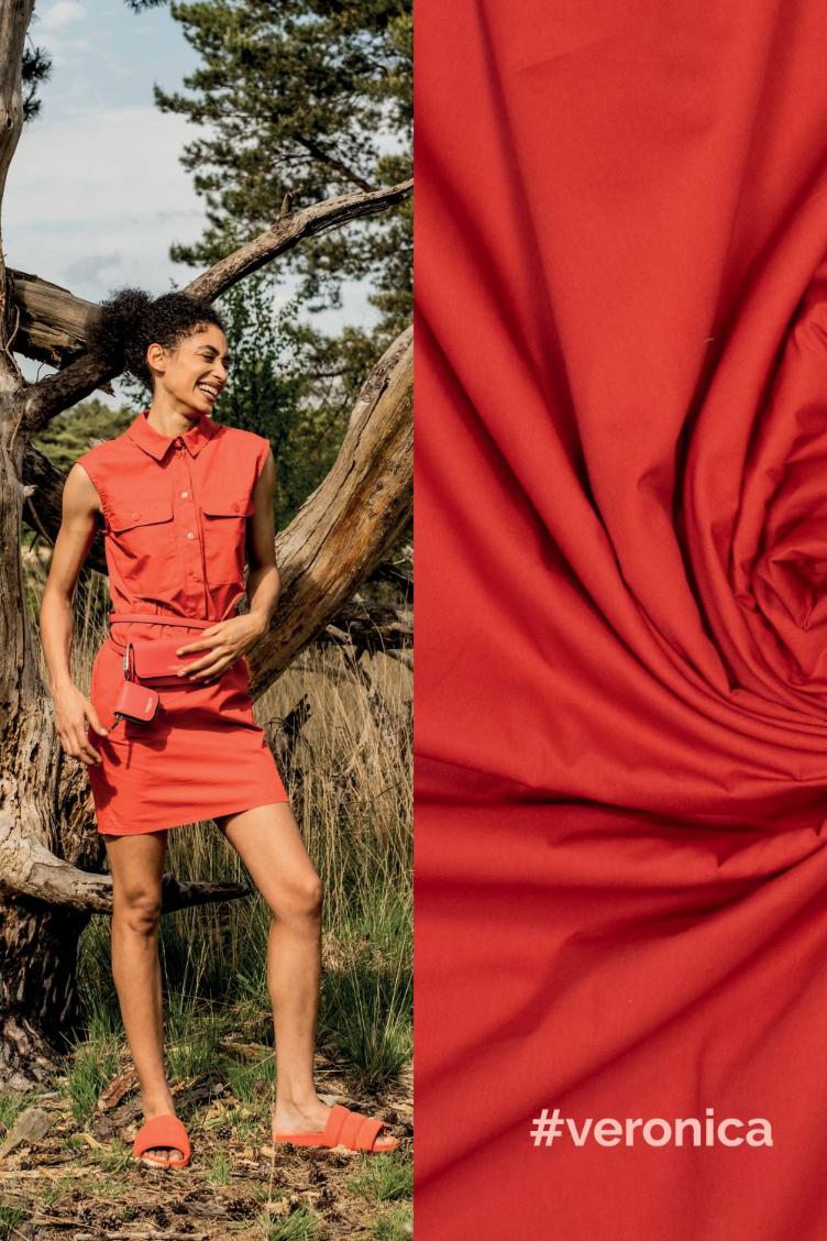 #veronica Dress, Linen/Viscose, Red