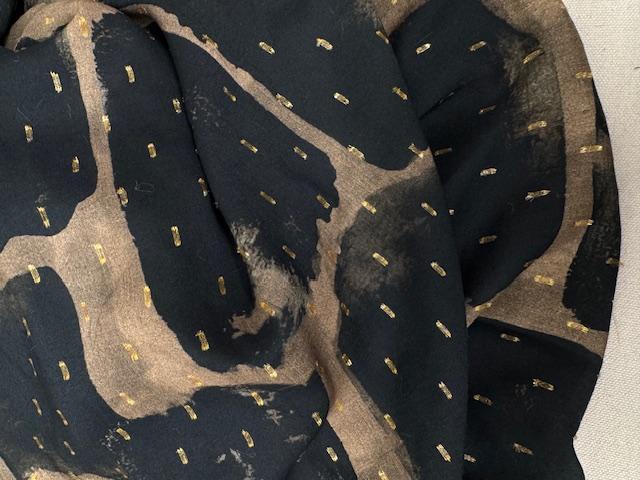 VESTA, Viscose Cupro Schwarz/Braun/Gold