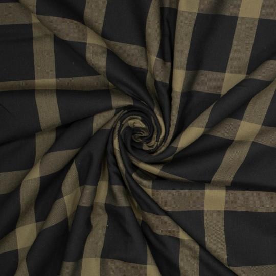 Viskose/Baumwolle BIG Karo Schwarz | Olive