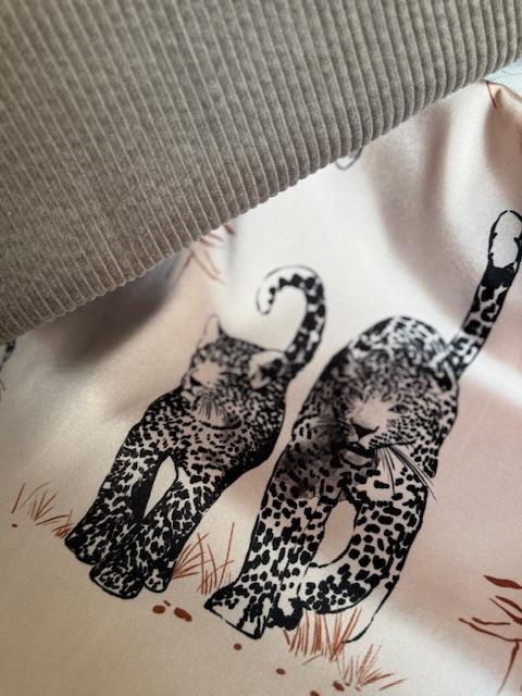 Viskose, LEOPARD, Zartrosa/Nude