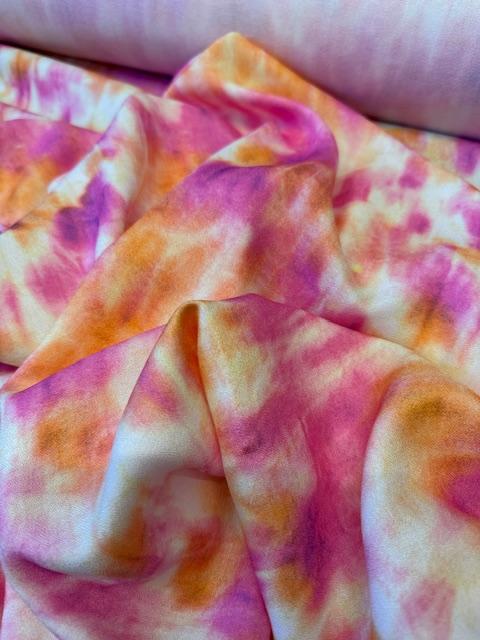 Viskose Swakop, Batik Pink/Gelb