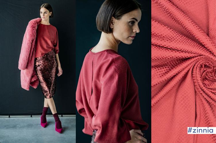 #zinna, Viscose Animal Print, Red